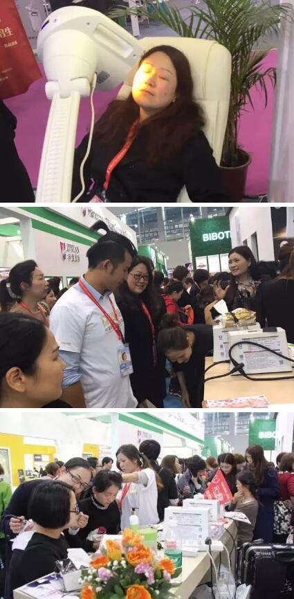 劳嘉奔赴广州国际美博会现场巡视绿之韵展区