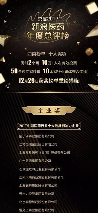以岭药业获评“十大行业最具影响力企业”